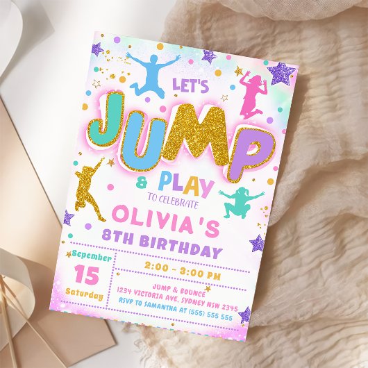 Invitation Jump Bounce Jeu Anniversaire Jump Trampoline Party