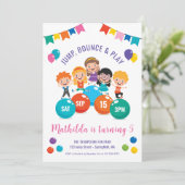 Invitation Jump Bounce Jouer à l'intérieur de l'aire de jeu f (Debout devant)