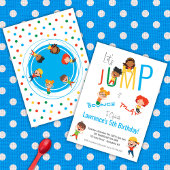 Invitation Jump Bounce Jouer à Trampoline Park Party Annivers