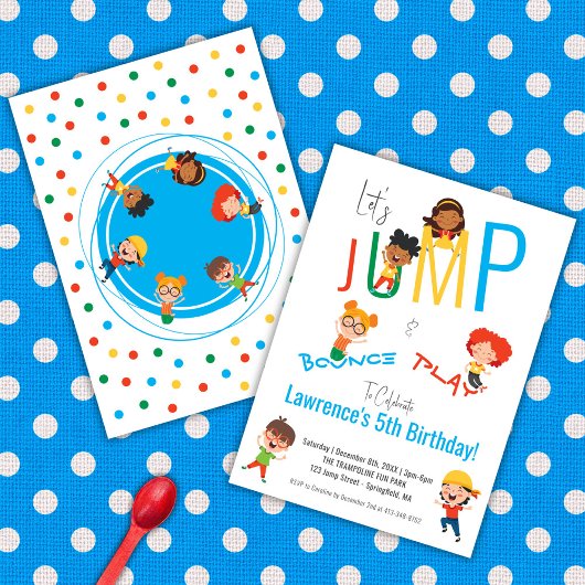 Invitation Jump Bounce Jouer à Trampoline Park Party Annivers