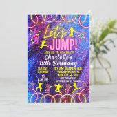 Invitation Jump Bounce Neon Trampoline Park Anniversaire (Debout devant)