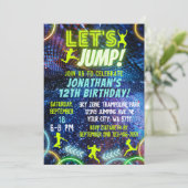 Invitation Jump Bounce Neon Trampoline Park Anniversaire (Debout devant)