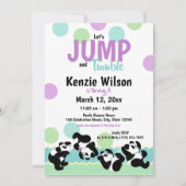 Invitation Jump et Tumble Pandas fête d'anniversaire (Devant)