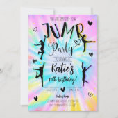 Invitation Jump Girl Tie Dye fête d'anniversaire (Devant)
