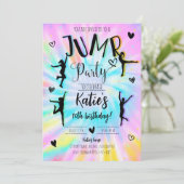 Invitation Jump Girl Tie Dye fête d'anniversaire (Debout devant)