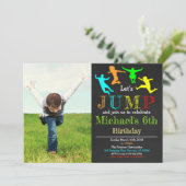 Invitation Jump Gymnastique Flip Chalkboard Garçon Anniversai (Debout devant)
