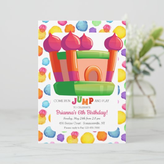 Invitation Jump Jouer Anniversaire (Debout devant)