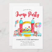 Invitation Jump Party Bounce House Trampoline Park Anniversai (Devant / Derrière)