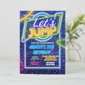Invitation Jump Party Bounce Neon Trampoline Park (Debout devant)