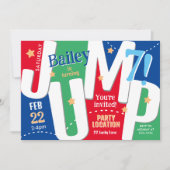 Invitation Jump Party mignonne Red & Blue Boy Anniversaire (Devant)