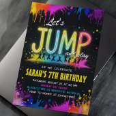 Invitation Jump Party - Neon Splash Anniversaire