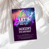 Invitation Jump Party Neon Trampoline Anniversaire