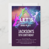 Invitation Jump Party Neon Trampoline Anniversaire (Devant)