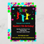 Invitation Jump Party/ Trampoline fête d'anniversaire (Devant / Derrière)