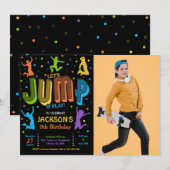 Invitation Jump Photo Anniversaire Trampoline Party (Devant / Derrière)