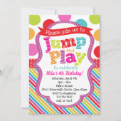 Invitation Jump & Play Polka Dot Strip Party (Devant)