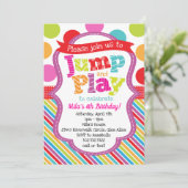 Invitation Jump & Play Polka Dot Strip Party (Debout devant)