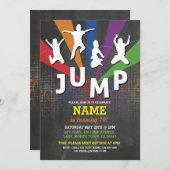 Invitation Jump Trampoline Anniversaire Fête Garçons Filles I (Devant / Derrière)