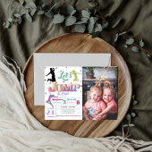 Invitation Jump Trampoline Colorée Double fête d'anniversaire