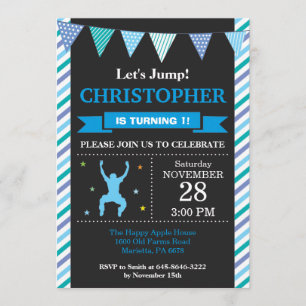 Invitation Jump Trampoline fête d'anniversaire