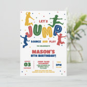 Invitation Jump Trampoline Park Boys fête d'anniversaire (Debout devant)