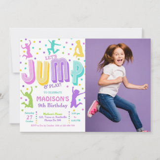 Invitation Jump Trampoline Park Photo Anniversaire