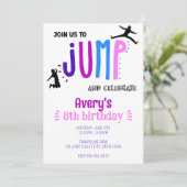 Invitation Jump Trampoline Park pour enfants fête d'anniversa (Debout devant)