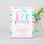 Invitation Jump Tumble and Play Gymnastics Birthday Party (Debout devant)