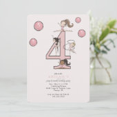 Invitation Jump & Tumble Gymnastics 4th Birthday Party (Debout devant)