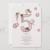 Invitation Jump & Tumble Gymnastics 5th Birthday Party (Devant)