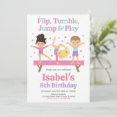Invitation Jump Tumble Gymnastique anniversaire (Debout devant)
