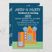 Invitation Jumping Bouncing Party Bounce House Anniversaire B (Devant / Derrière)