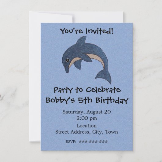 Invitation Jumping Fun Personnalisé Anniversaire Dauphin (Devant)