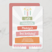 Invitation Jumping gâteau d'anniversaire (Devant / Derrière)