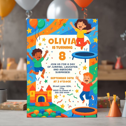 Invitation Jumping Jubilé Anniversaire Bash Extravaganza