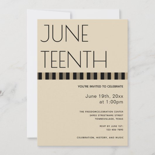 Invitation Junetdix Brown Tan Black Freedom verticale (Devant)