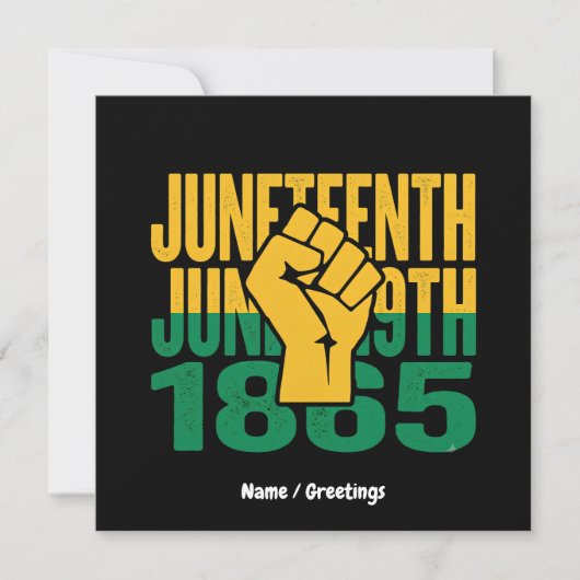 Invitation Juneteenth 1865 19 juin Graphique De liberté (Devant)