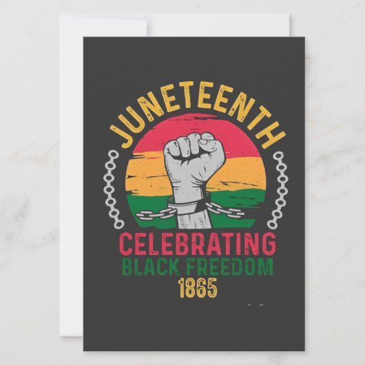 Invitation Juneteenth Célébration de la liberté noire 1865 (Devant)