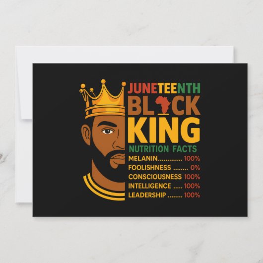 Invitation Juneteenth Faits nutritionnels Black Pride Africai (Devant)