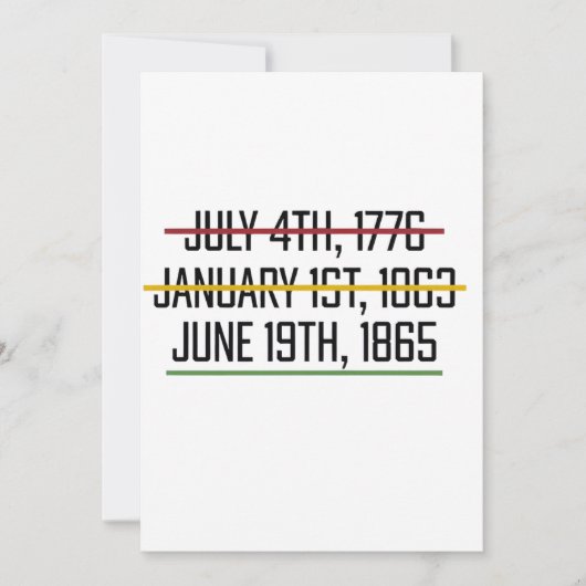 Invitation Juneteenth Independence Day Histoire des Noirs   (Devant)