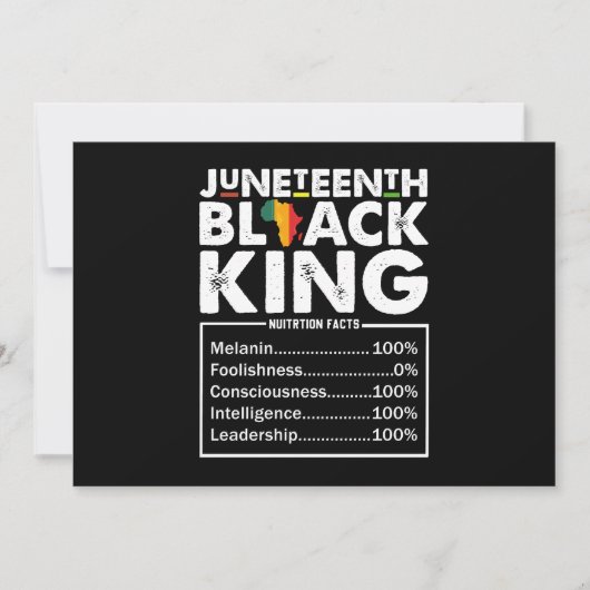 Invitation Junetten Black King Faits nutritionnels Melanin (Devant)