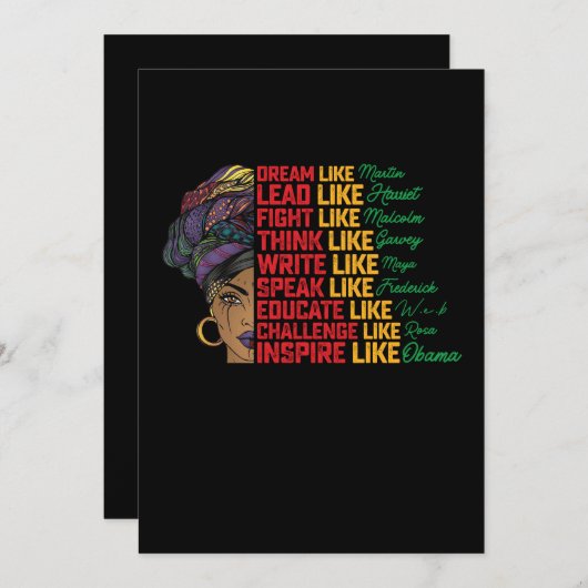 Invitation Junetten Dream Lead Combattez comme la liberté noi (Devant / Derrière)