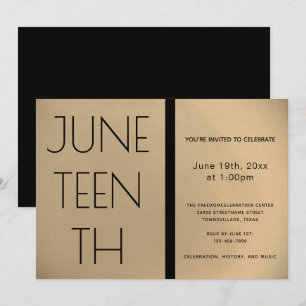 Invitation Junetten Gold Black Freedom Celebration