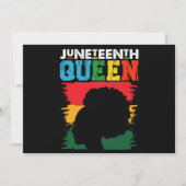 Invitation Junetten Queen Black Afro Melanin Girl (Devant)