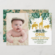 Invitation Jungle 1er anniversaire Wild One Safari Animation