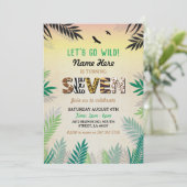 Invitation Jungle 7e anniversaire Safari ZOO Wild (Debout devant)