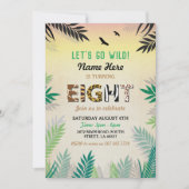 Invitation Jungle 8Anniversaire Huit Parties Safari ZOO Wild (Devant)