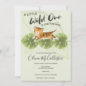 Invitation Jungle Animal de verdure Sauvage Un Baby shower (Devant)