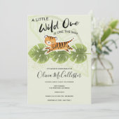 Invitation Jungle Animal de verdure Sauvage Un Baby shower (Debout devant)