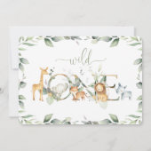 Invitation Jungle Animal Green 1er anniversaire garçon fille (Dos)